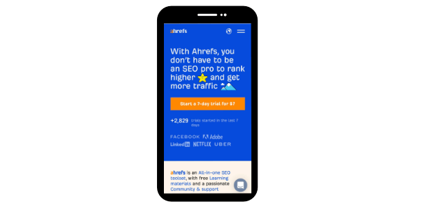 ahrefs display on mobile