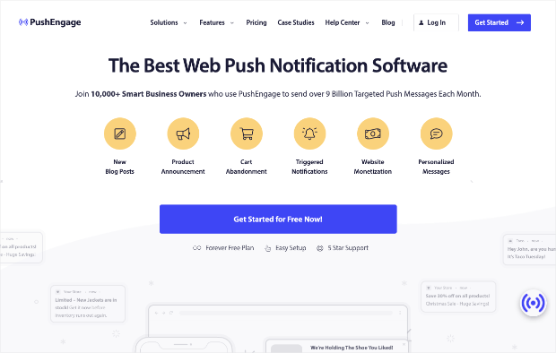 pushengage business wordpress plugin for notifications