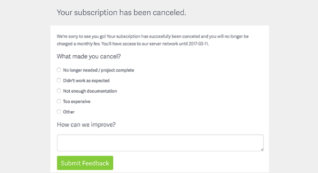 cancellation survey