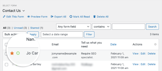 star and circle in wpforms