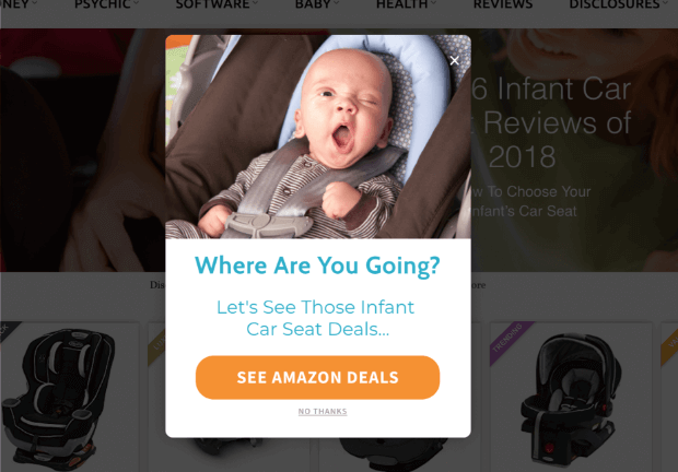 Carseats affiliate popup