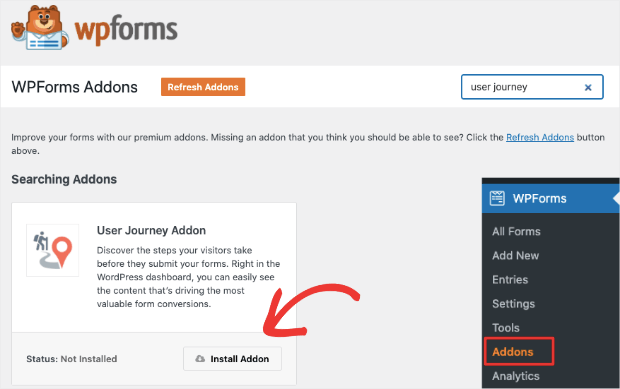 user journey addon