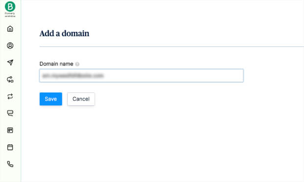 brevo add domain name