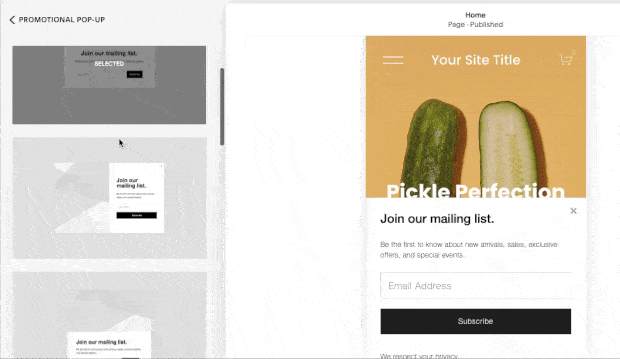 squarespace layout options