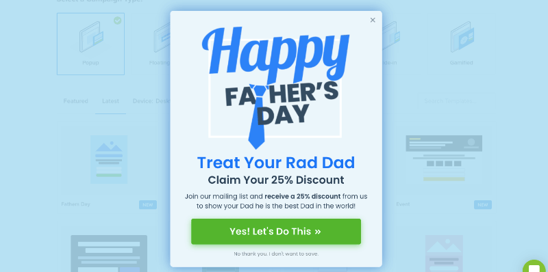 fathers day template optinmonster