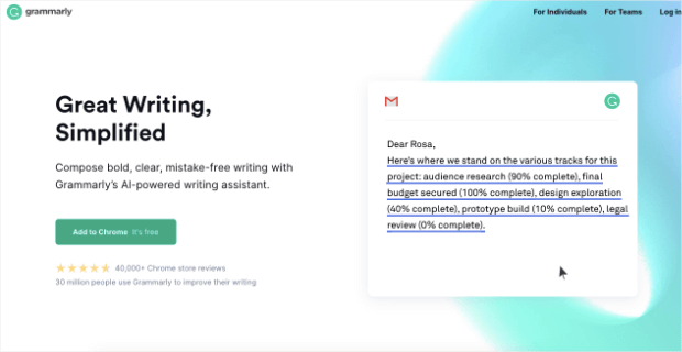 grammarly homepage