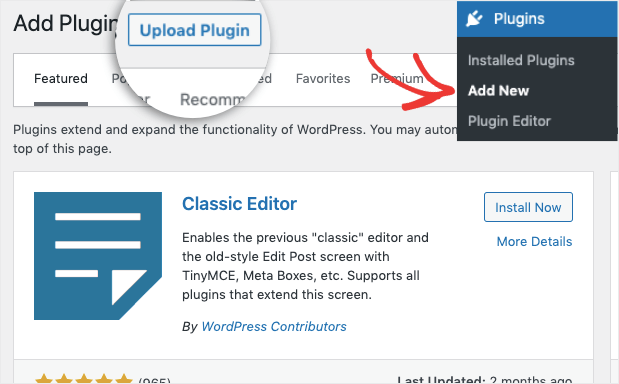 upload new plugin