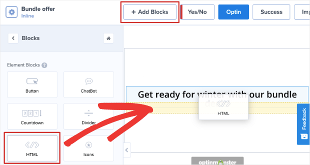 add a html block in om