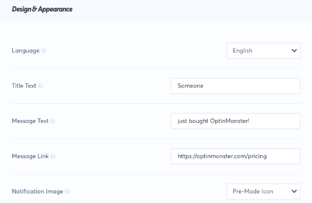 customize trustpulse popup