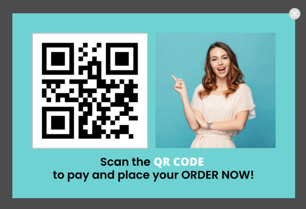 QR code in a popup campaign