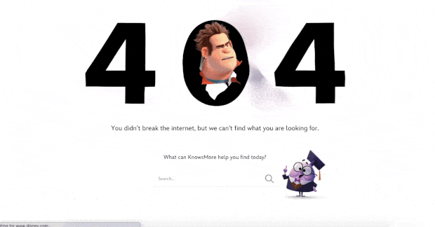 404 page example from disney