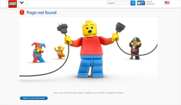 lego 404 page example
