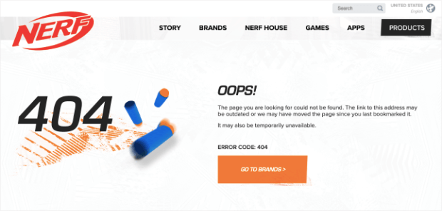 nerf 404 page example