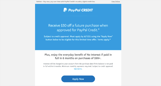 paypal promo email example