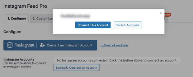 connect this account instagram feed pro