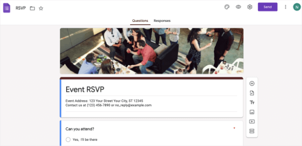 google rsvp form template