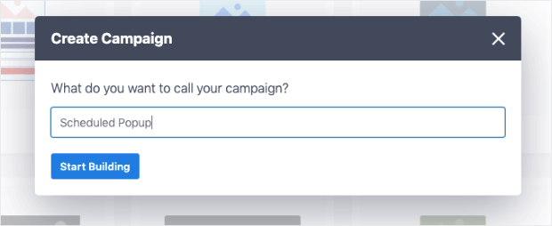 schedule popup in wordpress campaign