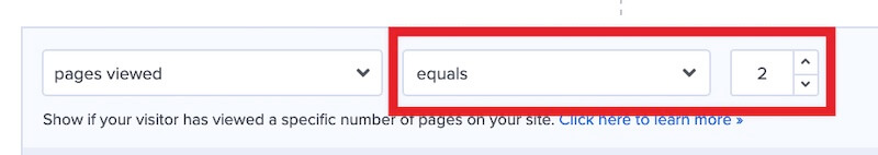 Pages viewed equals 2