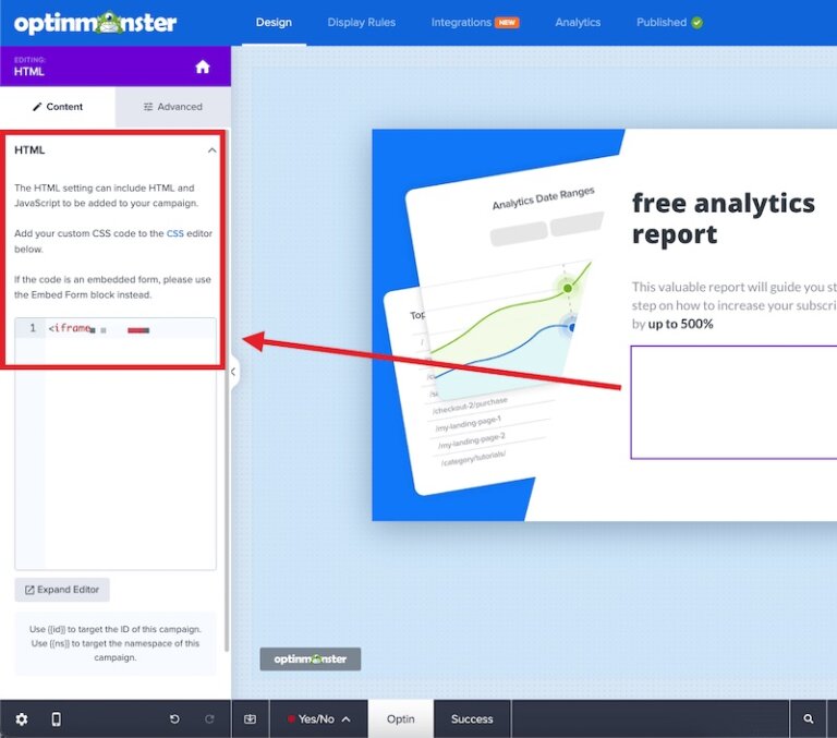 How to Track Conversion Events in an iFrame OptinMonster