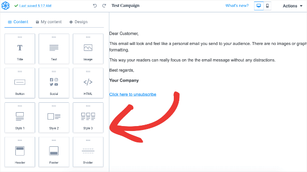 sendinblue drag and drop email builder