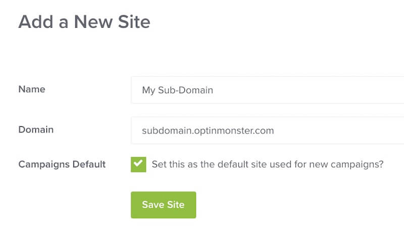 Registering a Sub-Domain in OptinMonster.