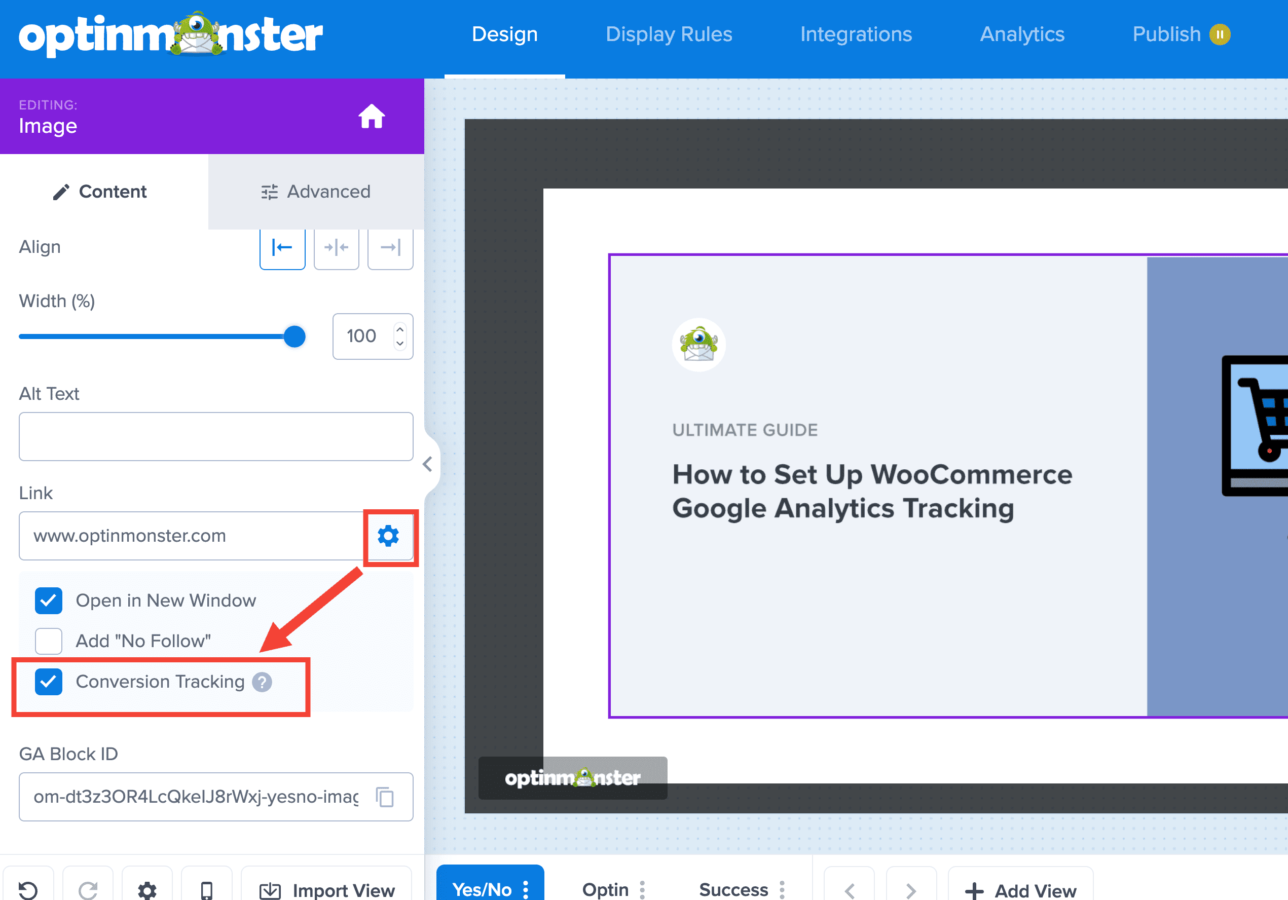 track clicks on image link