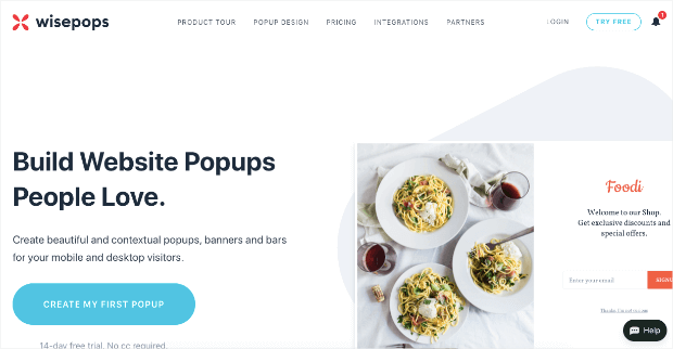 wisepops homepage