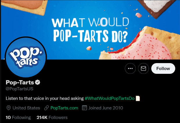 poptarts twitter page