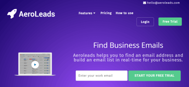 aeroleads home page