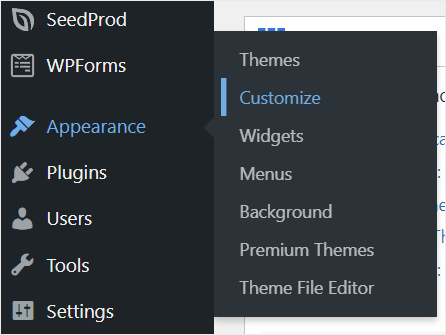 customize header in wordpress dashboard