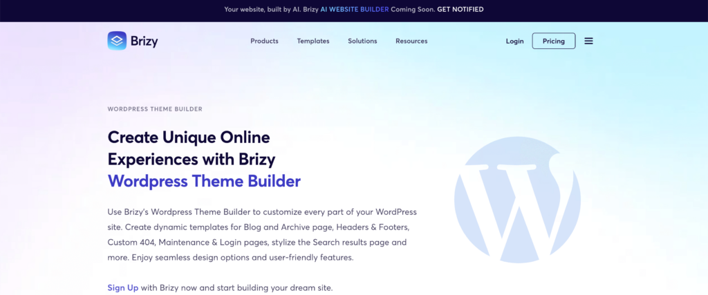 Brizly - WordPress Theme Builder