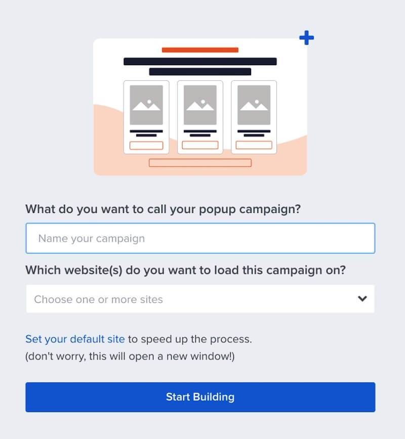 Name and assign your new Popup campaign.