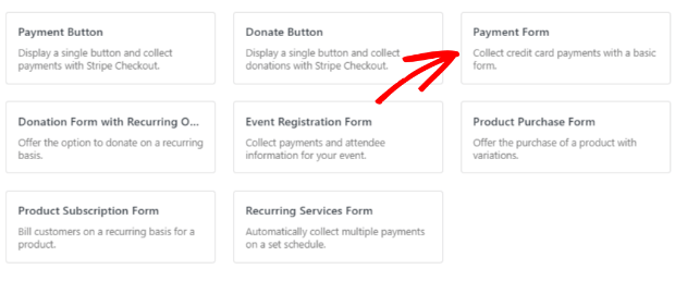 wp simple pay form template