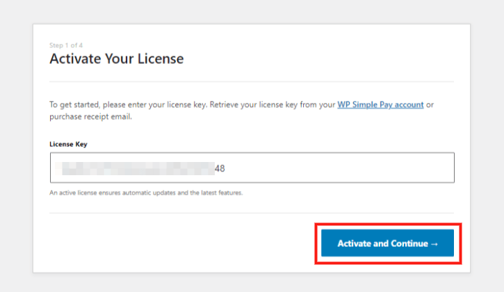 wp simple pay license key