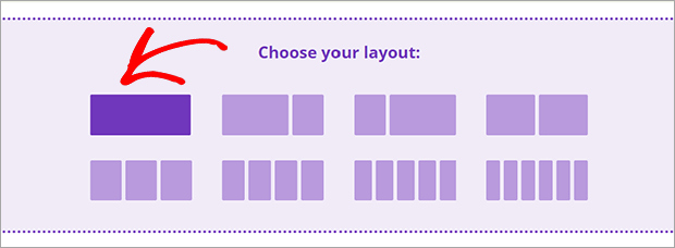 Selecting a section layout in SeedProd