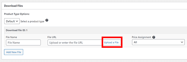 Button to upload a file to your Download