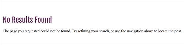 Default 404 page saying content is not available
