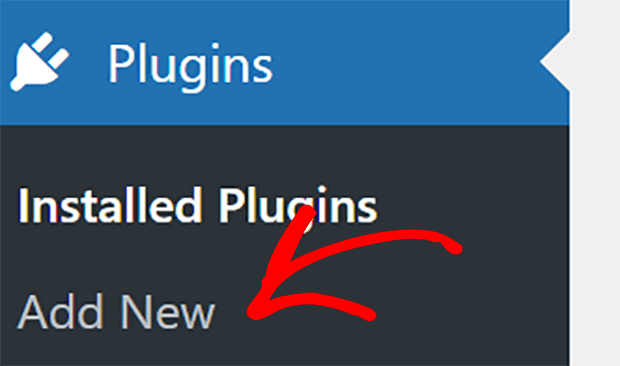 Click "Add New" under Plugins in the WordPress dashboard.