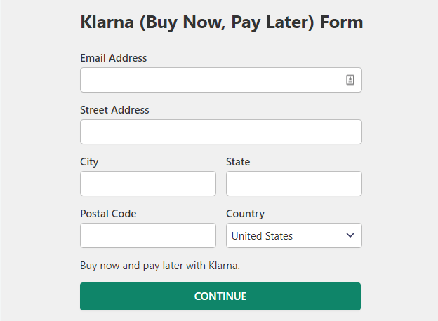 klarma payment form