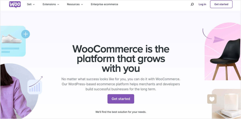 Homepage for WooCommerce, one of the best tools for selling digital products