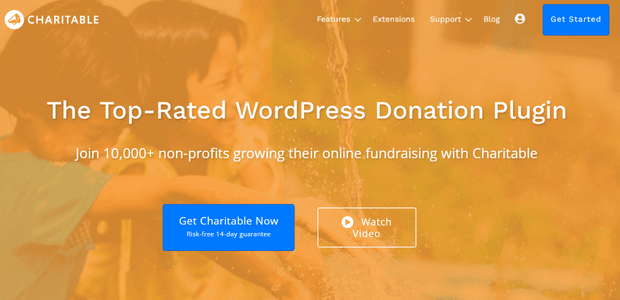 WP Charitable homepage 