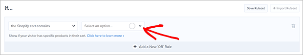 how to cross promote on Shopify using OptinMonster display rules