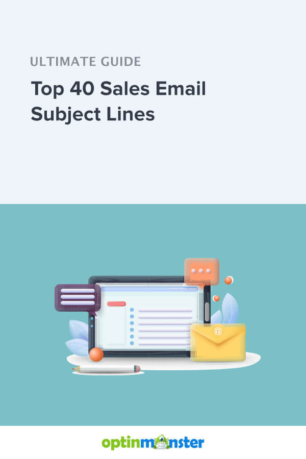top 40 sales email subject lines pinterest featured image