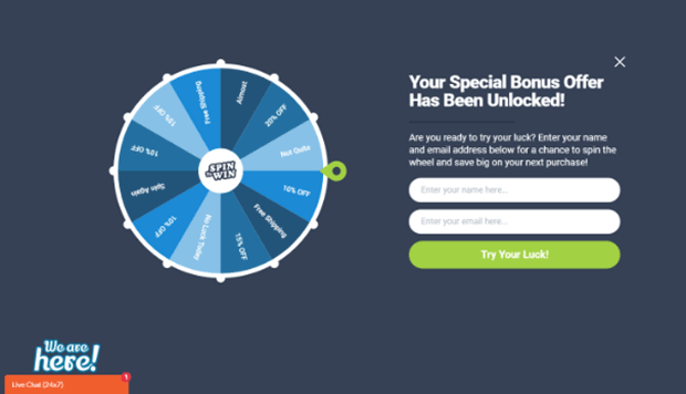 Discount spin wheel example