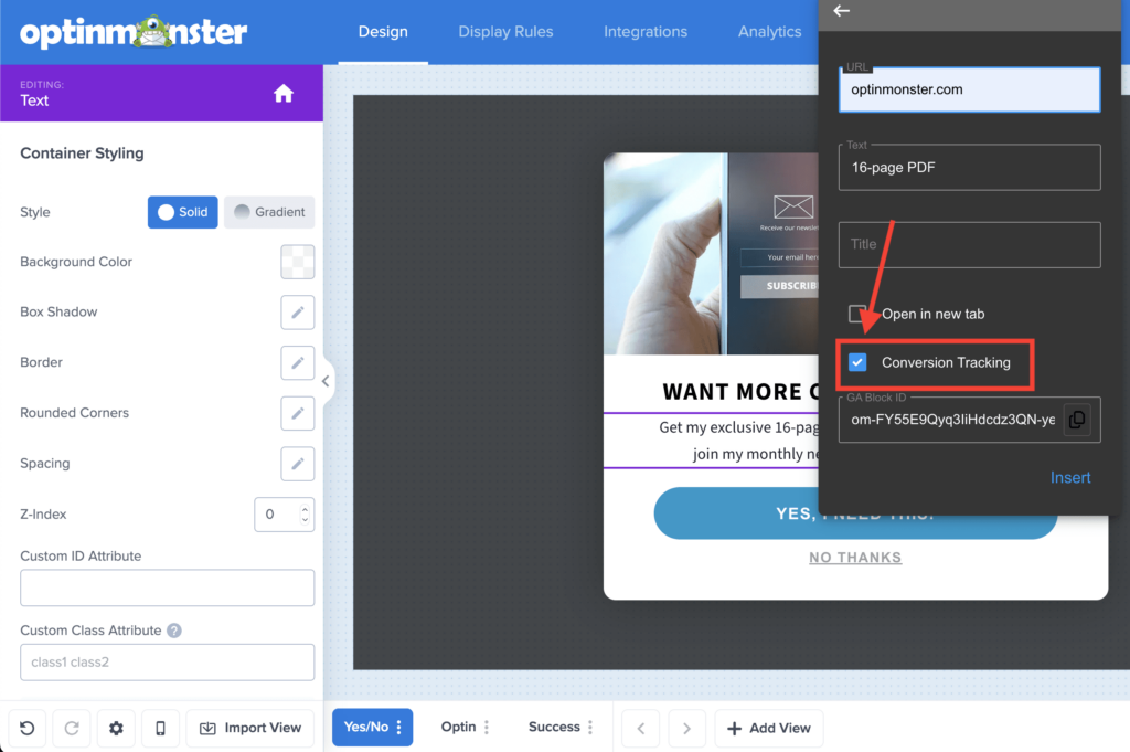 How to Enable Conversion Tracking - OptinMonster