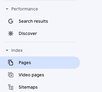 Google Search Console (Pages Tab)