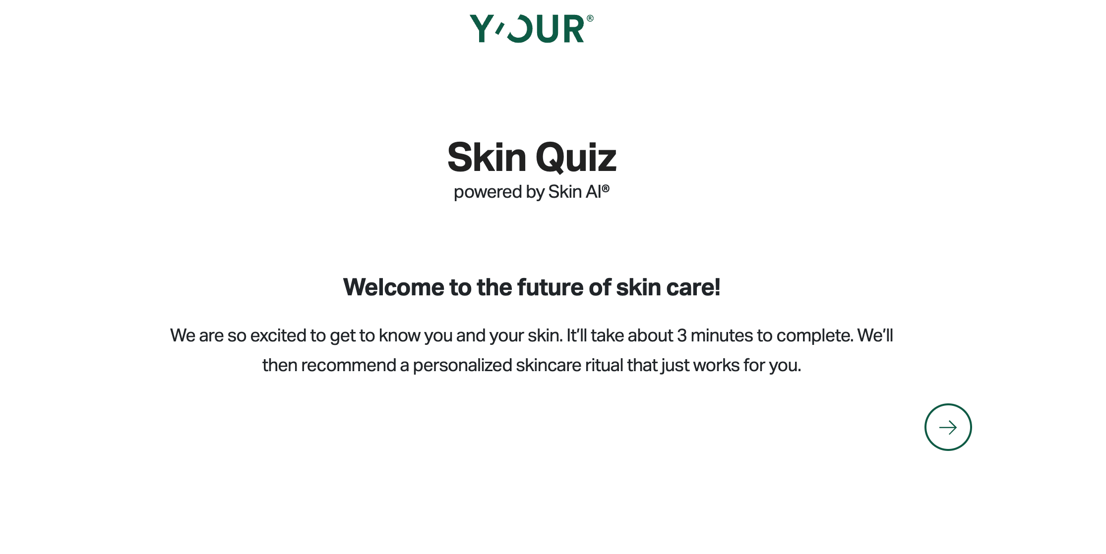 Y-our Skin Lead Generation Quiz Example