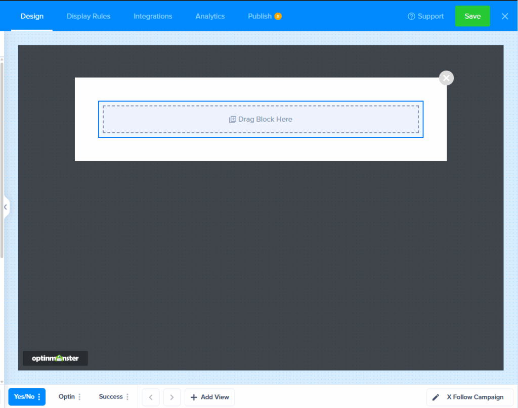 How to Create a X Follow Campaign using Canvas - OptinMonster