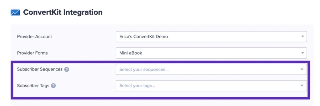 Configure optional settings for your ConvertKit integration to further segment leads.