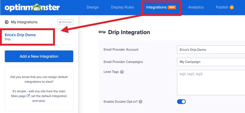 Select Drip Integration.